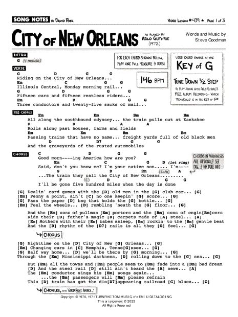 city of new orleans chords|good morning america chords.